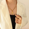 Wholesale Jewelry Retro Style Geometric Titanium Steel Pendant Necklace For Women With Electroplating And Ot Buckle