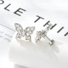 Wholesale Jewelry Retro Style Geometric Titanium Steel Zircon Butterfly Screw Piercing Jewelry For Women