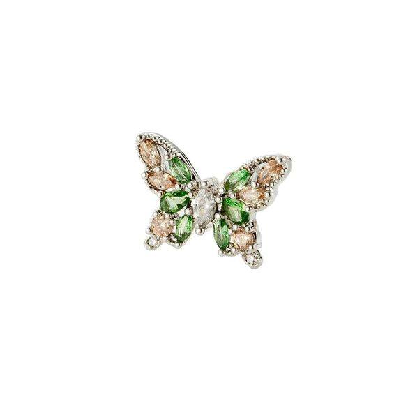 Wholesale Jewelry Retro Style Geometric Titanium Steel Zircon Butterfly Screw Piercing Jewelry For Women