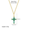 Wholesale Jewelry Retro Style Geometric Ushaped Stainless Steel And Copper Dripping Oil Inlaid Zircon Cross Necklace