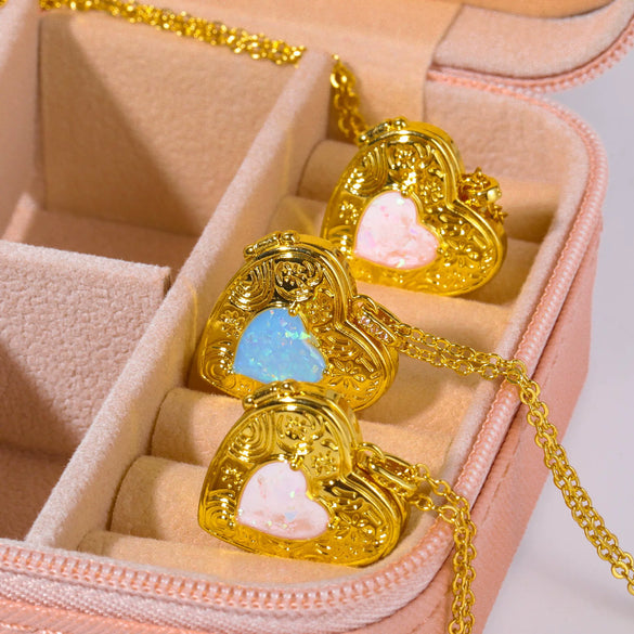 Wholesale Jewelry Retro Style Heart Shape Copper Pendant Ochain Necklace With Electroplating