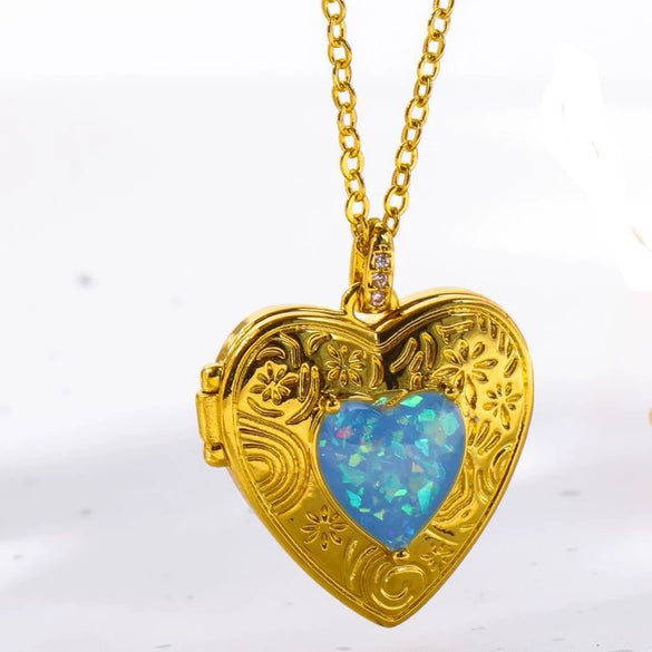 Wholesale Jewelry Retro Style Heart Shape Copper Pendant Ochain Necklace With Electroplating