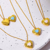 Wholesale Jewelry Retro Style Heart Shape Copper Pendant Ochain Necklace With Electroplating