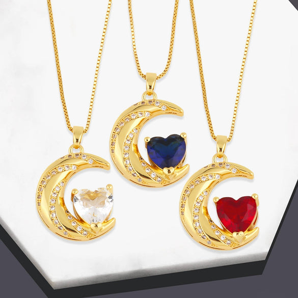 Wholesale Jewelry Retro Style Heartshaped Copper Pendant Necklace With Electroplating For Women