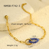 Wholesale Jewelry Retro Style Interlocking Ring Natural Stone Stainless Steel Electroplated Bracelet For Women