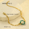 Wholesale Jewelry Retro Style Interlocking Ring Natural Stone Stainless Steel Electroplated Bracelet For Women