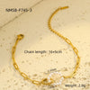 Wholesale Jewelry Retro Style Interlocking Ring Natural Stone Stainless Steel Electroplated Bracelet For Women