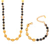 Wholesale Jewelry Retro Style Irregular Natural Stone 316L Stainless Steel Gold Plated Handmade Beaded Necklace Bracelet