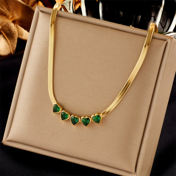 Wholesale Jewelry Retro Style Love Snake Bone Chain Titanium Steel Electroplated Necklace