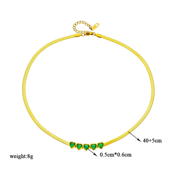 Wholesale Jewelry Retro Style Love Snake Bone Chain Titanium Steel Electroplated Necklace