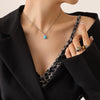 Wholesale Jewelry Retro Style Natural Cat's Eye Stone And Turquoise Titanium Steel Earrings And Necklace With Electroplating
