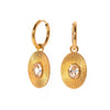 Wholesale Jewelry Retro Style Oval Coin Titanium Steel Inlaid White Diamond Pendant Earrings For Women