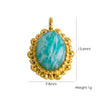 Wholesale Jewelry Retro Style Oval Natural Stone Inlaid Stainless Steel Electroplated Earrings Pendant
