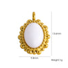 Wholesale Jewelry Retro Style Oval Natural Stone Inlaid Stainless Steel Electroplated Earrings Pendant
