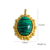 Wholesale Jewelry Retro Style Oval Natural Stone Inlaid Stainless Steel Electroplated Earrings Pendant