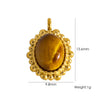 Wholesale Jewelry Retro Style Oval Natural Stone Inlaid Stainless Steel Electroplated Earrings Pendant