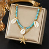 Wholesale Jewelry Retro Style Oval Star Shape Stainless Steel Electroplated Pendant O Chain For Women