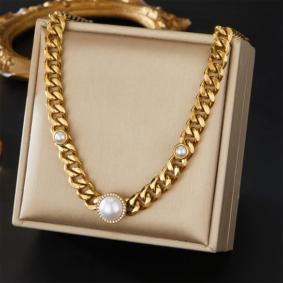 Wholesale Jewelry Retro Style Oval Star Shape Stainless Steel Electroplated Pendant O Chain For Women