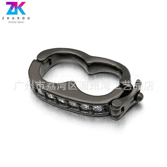 Wholesale Jewelry Retro Style Peanut Copper Electroplated Buckle Jewelry Accessories Connector