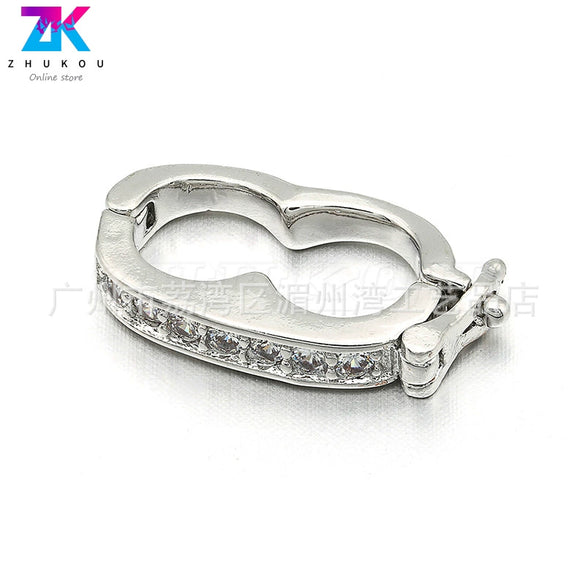 Wholesale Jewelry Retro Style Peanut Copper Electroplated Buckle Jewelry Accessories Connector