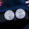 Wholesale Jewelry Retro Style Round Copper Earrings With Geometric Pattern And Zircon