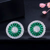 Wholesale Jewelry Retro Style Round Copper Earrings With Geometric Pattern And Zircon