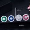 Wholesale Jewelry Retro Style Round Copper Earrings With Geometric Pattern And Zircon