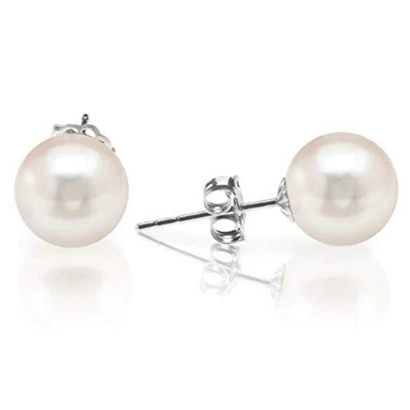 Wholesale Jewelry Retro Style Round 925 Silver And Pearl Earrings With Drop Shape And Electroplating