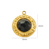 Wholesale Jewelry Retro Style Round Stainless Steel Natural Stone Inlay Pendant