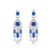 Wholesale Jewelry Retro Style S925 Silver Geometric High Carbon Diamond Earrings For Women