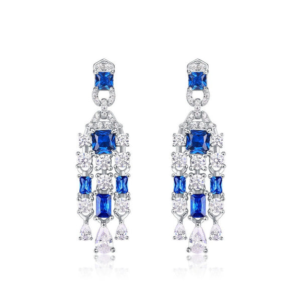 Wholesale Jewelry Retro Style S925 Silver Geometric High Carbon Diamond Earrings For Women