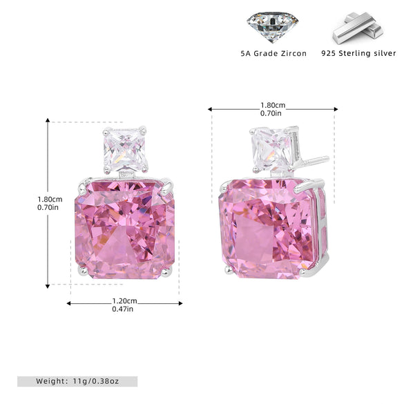 Wholesale Jewelry Retro Style Square 925 Sterling Silver Geometric Electroplated Jewelry Set For Women