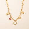 Wholesale Jewelry Retro Style Stainless Steel Animal Fruit Heart Shape Pendant Gold Plated Necklace Diy Accessories