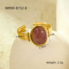 Wholesale Jewelry Retro Style Stainless Steel Gemstone Ring 18K Goldplated