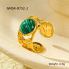 Wholesale Jewelry Retro Style Stainless Steel Gemstone Ring 18K Goldplated