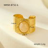 Wholesale Jewelry Retro Style Stainless Steel Gemstone Ring 18K Goldplated