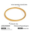 Wholesale Jewelry Retro Style Stainless Steel Joker Hammer Pattern Closed Bracelet With Electroplating