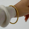 Wholesale Jewelry Retro Style Stainless Steel Joker Hammer Pattern Closed Bracelet With Electroplating