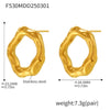 Wholesale Jewelry Retro Style 316L Stainless Steel 18K Gold Plated Ring Earrings