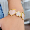 Wholesale Jewelry Retro Style Stainless Steel Open Heart Bracelet Electroplated