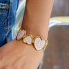 Wholesale Jewelry Retro Style Stainless Steel Open Heart Bracelet Electroplated