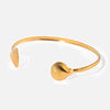 Wholesale Jewelry Retro Style Stainless Steel Scallop Opening Bracelet Electroplated