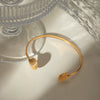 Wholesale Jewelry Retro Style Stainless Steel Scallop Opening Bracelet Electroplated