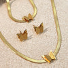 Wholesale Jewelry Retro Style Stainless Steel Three Piece Set With Bear And Little Pig Pattern Earrings Necklace And Bracelet Electroplated For Women