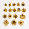 Wholesale Jewelry Retro Style Stainless Steel Tiger Eye Stone Inlay Pendant With Vacuum In Furnace Electroplating