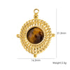 Wholesale Jewelry Retro Style Stainless Steel Tiger Eye Stone Inlay Pendant With Vacuum In Furnace Electroplating