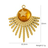 Wholesale Jewelry Retro Style Stainless Steel Tiger Eye Stone Inlay Pendant With Vacuum In Furnace Electroplating