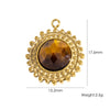 Wholesale Jewelry Retro Style Stainless Steel Tiger Eye Stone Inlay Pendant With Vacuum In Furnace Electroplating