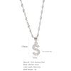 Wholesale Jewelry Retro Style Stainless Steel Water Wave Chain Pendant Necklace With English Letters And Constellation Pattern And Electroplating Design
