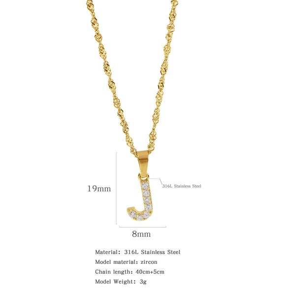 Wholesale Jewelry Retro Style Stainless Steel Water Wave Chain Pendant Necklace With English Letters And Constellation Pattern And Electroplating Design